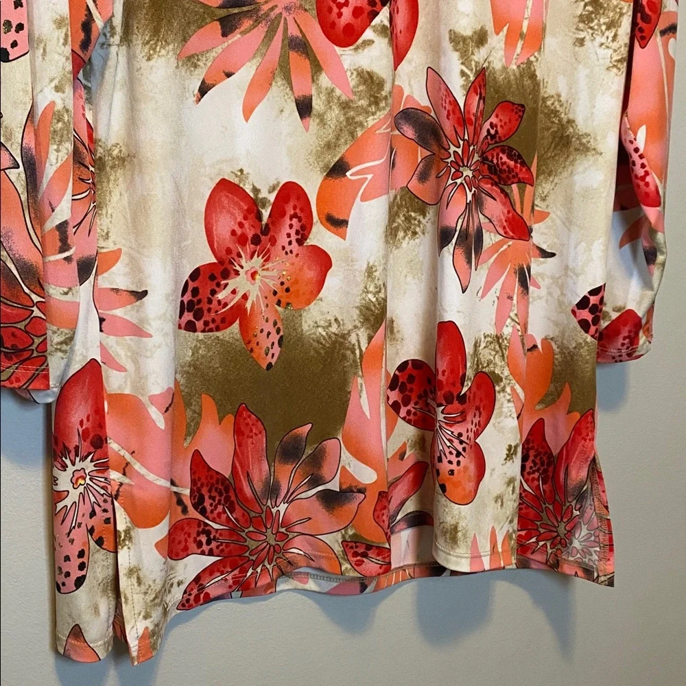 Allison Daley Blouse Bundle of 2 Womens Medium Floral Multicolor 3/4 Sleeve Tops - Picture 13 of 17